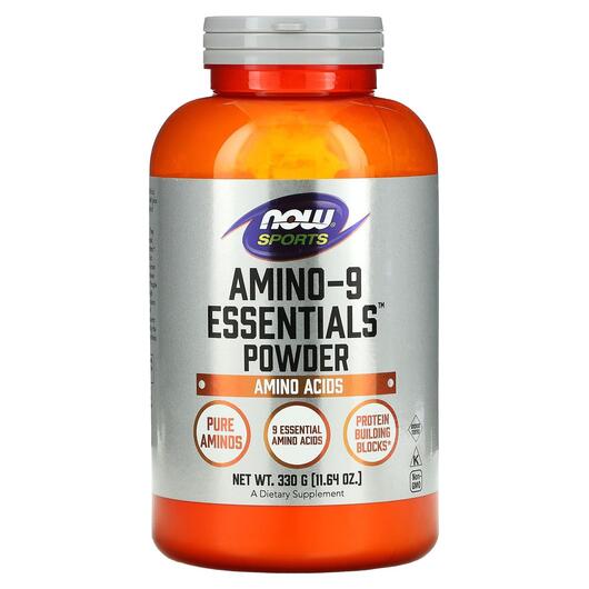 Основне фото товара NOW, Amino-9 Essentials Powder, Амінокислоти, 330 г