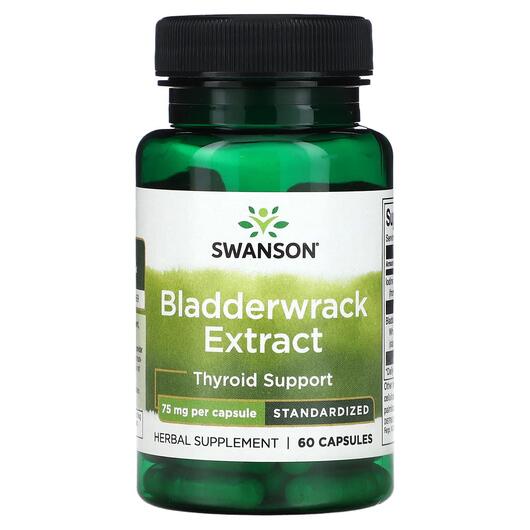 Основне фото товара Swanson, Bladderwrack Extract 75 mg, Фукус пухирчастий, 60 капсул