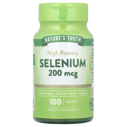 Основне фото товара Nature's Truth, Selenium 200 mcg, Селен 200 мкг, 100 таблето