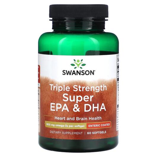 Основне фото товара Triple Strength Super EPA & DHA 900 mg, Омега ЕПК ДГК, 60 кап