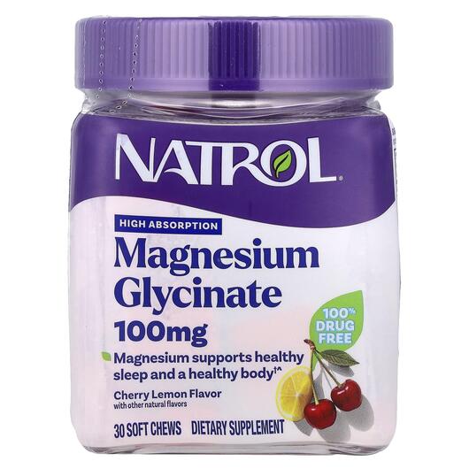 Основне фото товара Magnesium Glycinate High Absorption Cherry, Гліцинат магнію, 30 т