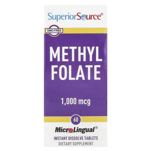 Основне фото товара Superior Source, Methyl Folate 1000 mcg, Метилфолат, 60 таблеток