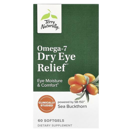 Основне фото товара Terry Naturally, Omega-7 Dry Eye Relief, Омега 7, 60 капсул