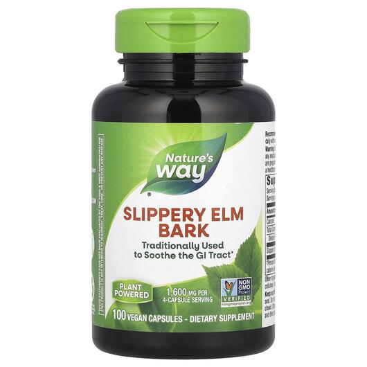 Основне фото товара Nature's Way, Slippery Elm Bark, Слизький в'яз 400 мг, 