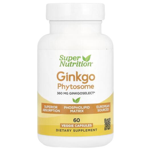 Основне фото товара Ginkgo Phytosome 360 mg, Гінкго Білоба, 60 капсул
