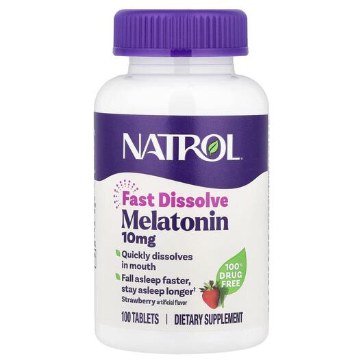 Основне фото товара Melatonin Fast Dissolve Maximum Strength Strawberry, Мелатонін, 1