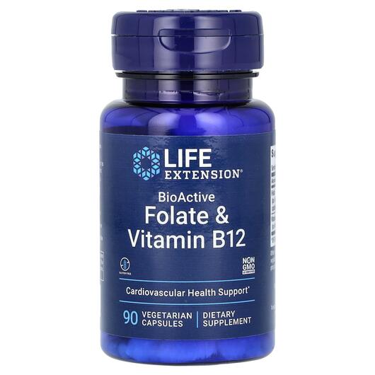 Основне фото товара BioActive Folate & Vitamin B12, Метилфолат, 90 капсул