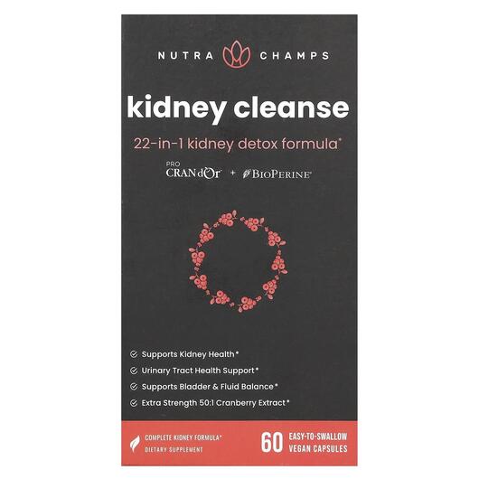 Основне фото товара NutraChamps, Kidney Cleanse, Підтримка нирок, 60 капсул