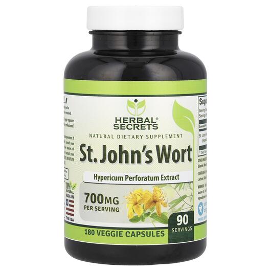 Основне фото товара Herbal Secrets, St. John's Wort 700 mg, Звіробій, 180 капсул