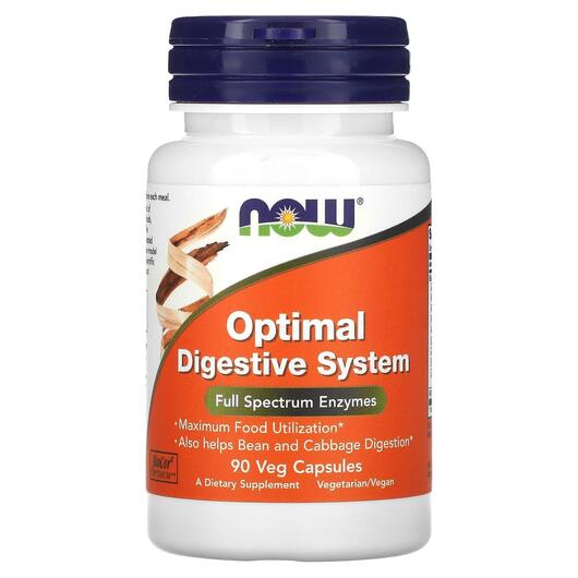 Основне фото товара NOW, Optimal Digestive System, Пробіотики, 90 капсул