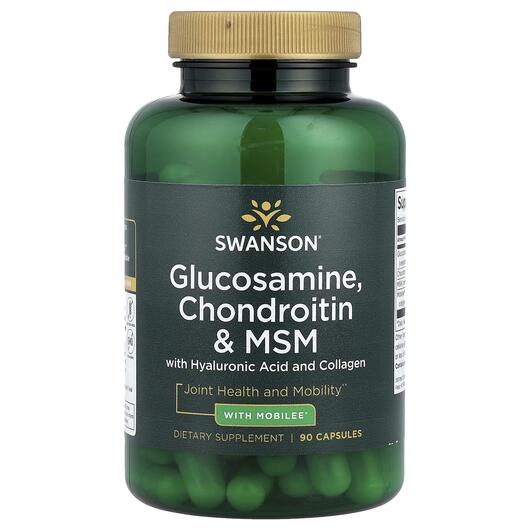 Основне фото товара Glucosamine Chondroitin & MSM with Hyaluronic Acid, Колаген, 