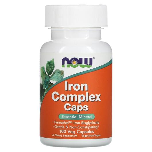 Основне фото товара NOW, Iron Complex Caps, Залізо, 100 капсул