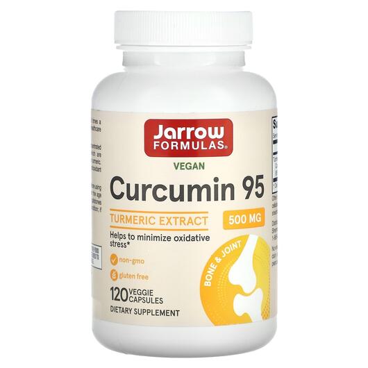 Основне фото товара Jarrow Formulas, Curcumin 95, Куркумін 95 500 мг, 120 капсул