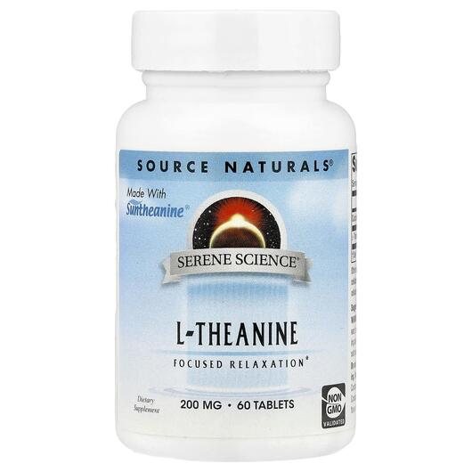 Основне фото товара L-Theanine 200 mg 60, L-Теанін 200 мг, 60 таблеток