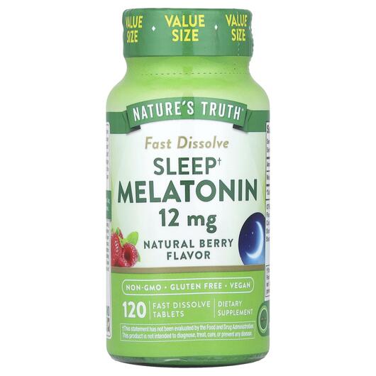 Основне фото товара Fast Dissolve Melatonin 12 mg, Мелатонін 12 мг, 120 капсул