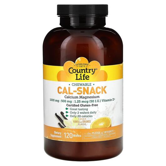 Основне фото товара Chewable Cal-Snack Calcium Magnesium Vanilla Orange, Кальцій, 120