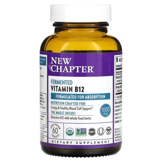 Основне фото товара Fermented Vitamin B12 1000 mcg, Ферментований B12, 60 таблеток