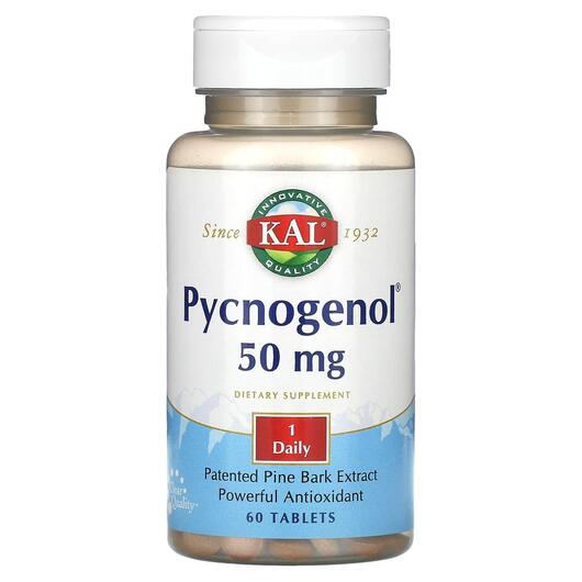 Основне фото товара KAL, Pycnogenol 50 mg, Пікногенол, 60 таблеток