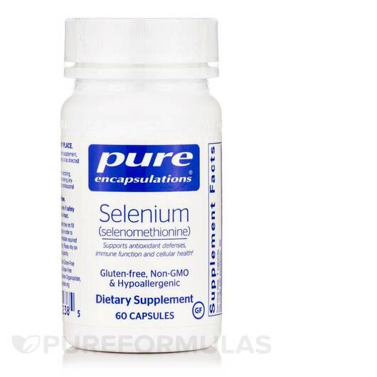 Основне фото товара Pure Encapsulations, Selenium selenomethionine, Селен, 60 капсул
