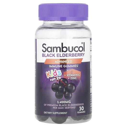 Основне фото товара Sambucol, Black Elderberry Kids Gummies, Бузина, 30 цукерок
