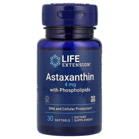 Основне фото товара Astaxanthin with Phospholipids 4 mg, Фосфоліпіди, 30 капсул