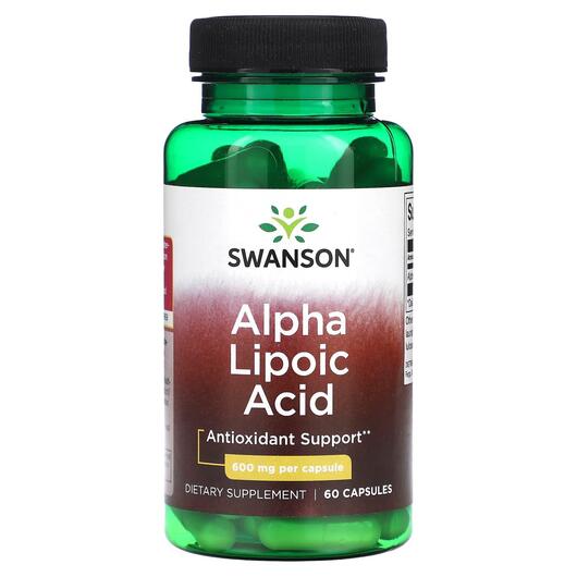 Основне фото товара Swanson, Alpha Lipoic Acid 600 mg, Альфа-ліпоєва, 60 капсул