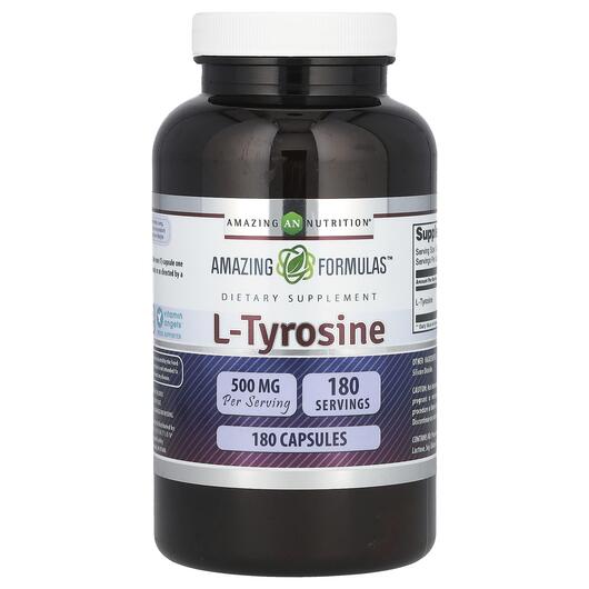 Основне фото товара Amazing Nutrition, L-Tyrosine 500 mg, L-Тирозин, 180 капсул
