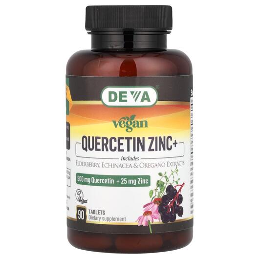 Основне фото товара Deva, Vegan Quercetin Zinc+, Кверцетин, 90 таблеток