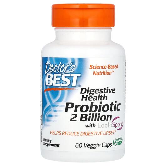 Основне фото товара Digestive Health Probiotic, Пробіотики 2 млрд, 60 капсул