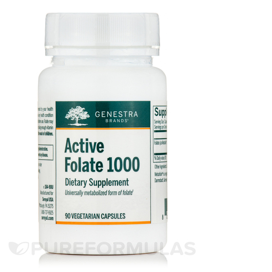 Основне фото товара Genestra, Active Folate 1000, Метилфолат, 90 капсул