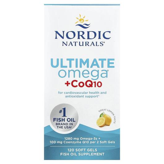 Основне фото товара Nordic Naturals, Ultimate Omega + CoQ10, Омега 3, 120 капсул