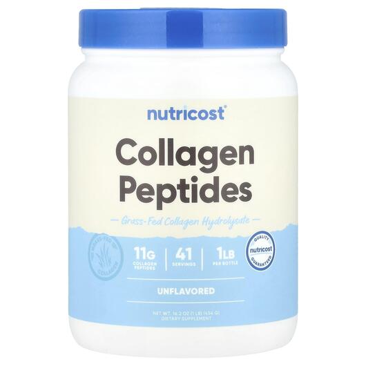 Основне фото товара Nutricost, Collagen Hydrolysate Unflavored, Колаген, 454 г