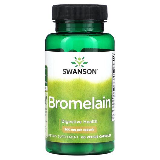 Основне фото товара Swanson, Bromelain 500 mg, Бромелайн, 60 капсул
