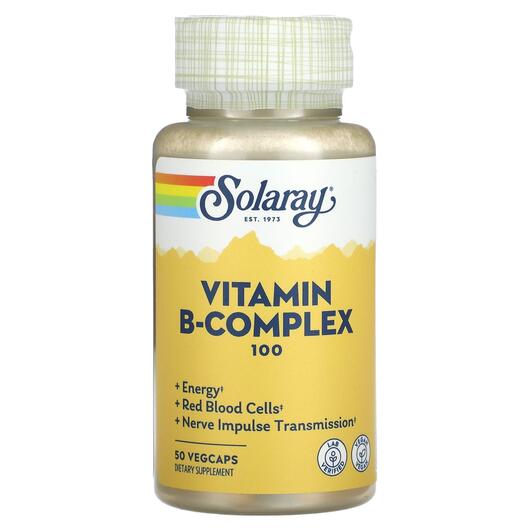 Основне фото товара Solaray, Vitamin B-Complex 100, B-комплекс, 50 капсул