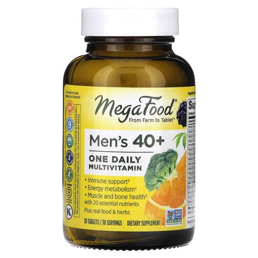 Основне фото товара MegaFood, Men 40+, Вітаміни для чоловіків, 30 таблеток