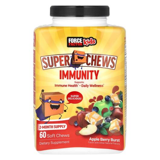 Основне фото товара Kids Super Chews Immunity Apple Berry, Підтримка імунітету, 60 та