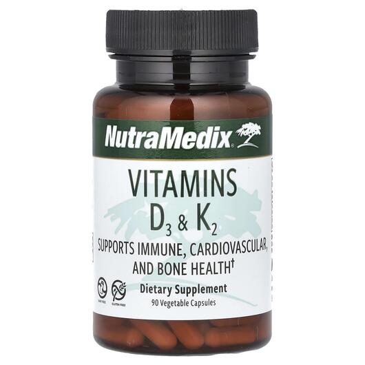 Основне фото товара NutraMedix, Vitamins D3 & K2, Вітаміни D3 K2, 90 капсул