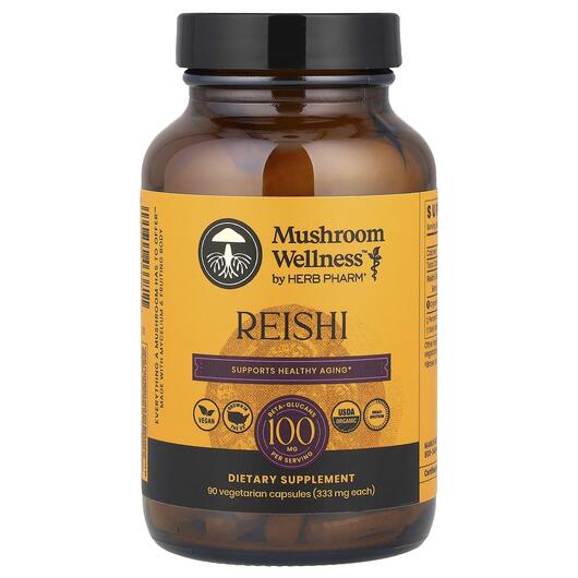 Основне фото товара Herb Pharm, Mushroom Wellness Reishi, Гриби Рейші, 90 капсул