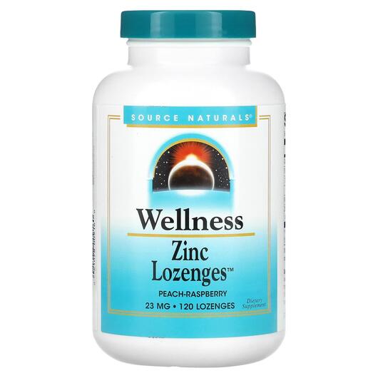 Основне фото товара Wellness Zinc Lozenges Peach-Raspberry, Цинк в пастилках, 120 льо