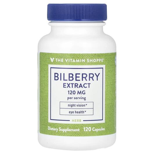 Основне фото товара TheVitaminShoppe, Bilberry Extract 120 mg, Чорниця, 120 капсул