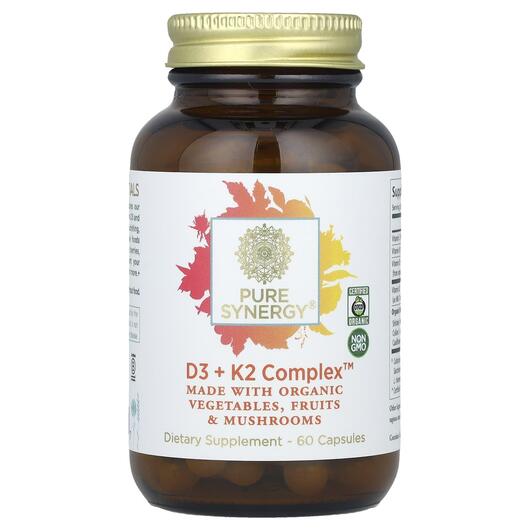 Основне фото товара Pure Synergy, D3 + K2 Complex, Вітаміни D3 K2, 60 капсул
