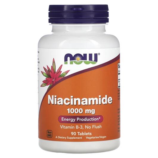 Основне фото товара NOW, Niacinamide 1000 mg, Ніацинамід 1000 мг, 90 таблеток