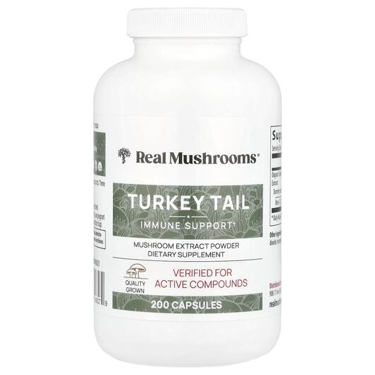 Основне фото товара Turkey Tail Mushroom Extract Powder, Гриби Хвіст Індички, 200 кап