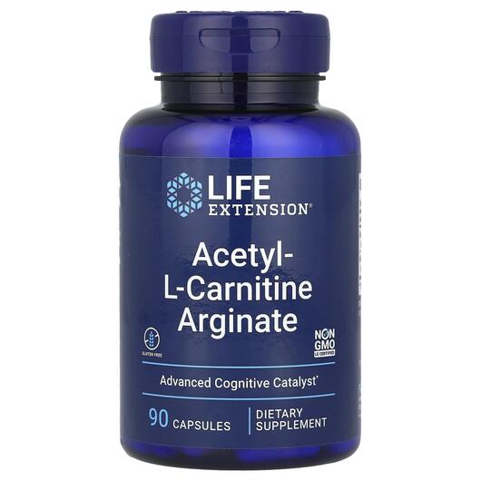 Основне фото товара Acetyl-L-Carnitine Arginate, Ацетил-L-карнітин Аргінат, 90 капсул
