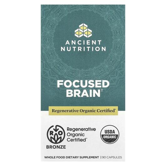 Основне фото товара Ancient Nutrition, Focused Brain, Підтримка мозку, 90 капсул
