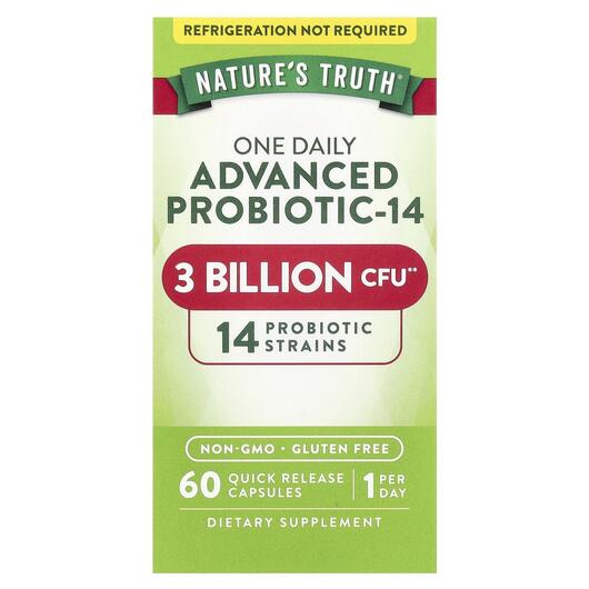 Основне фото товара One Daily Advanced Probiotic-14 3 Billion CFU, Пробіотики, 60 кап