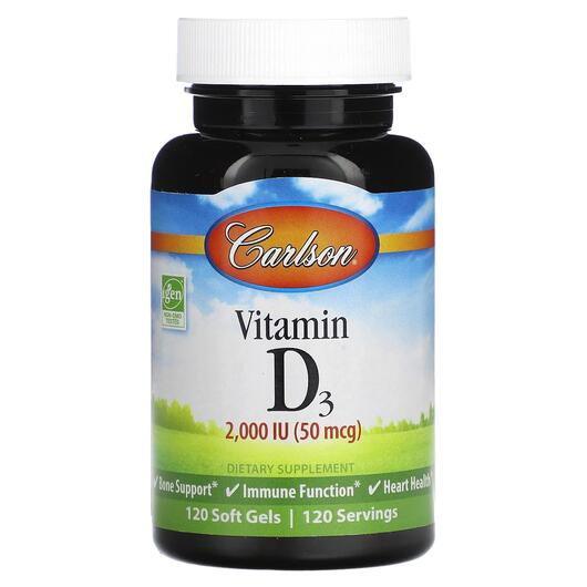 Основне фото товара Vitamin D3 2000 IU, Вітамін D3 Холекальциферол, 120 капсул