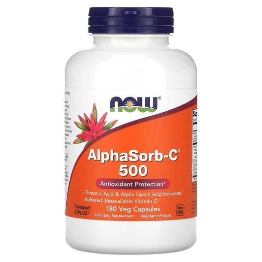 Основне фото товара NOW, AlphaSorb-C 500, Альфа сорб AlphaSorb-C 500, 180 капсул
