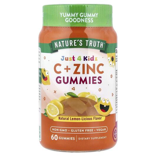 Основне фото товара Just 4 Kids Vitamin C + Zinc, Вітамін C для дітей, 60 цукерок