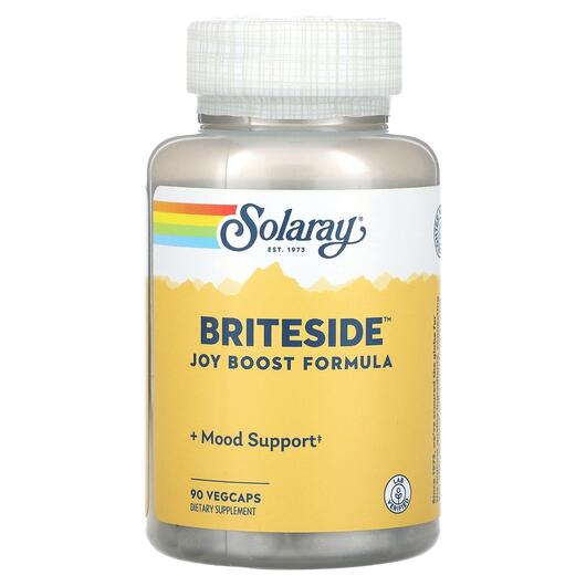 Основне фото товара Solaray, Briteside Joy Boost Formula, Підтримка стресу, 90 капсул